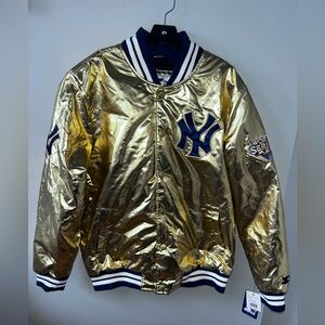 NEW YORK YANKEES Gold 2009 Starter Bomber Jacket NWT Size L World Series NEW ⚾️🏆